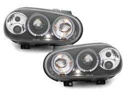 image-61-Headlights suitable for VW Golf 4 IV (19997-2004) Angel Eyes 2 Halo Rims Black
