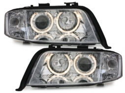 image-60-Headlights suitable for Audi A6 C5 4B (06.2001-05.2004) Angel Eyes Chrome