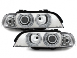 image-72-Headlights suitable for BMW 5 Series E39 (09.1995-06.2003) Angel Eyes Halo Rims Chrome