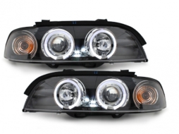 image-67-Headlights suitable for BMW 5 Series E39 (1995-2000) Angel Eyes 2 Halo Rims Black