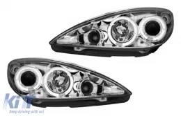 image-72-Headlights suitable for Pergeot 307 (04.2001-06.2005) Angel Eyes 2 Halo Rims Chrome