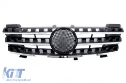 image-23-Front Grille suitable for Mercedes ML M-Class W164 (2005-2008) Black Chrome