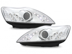 image-21-DAYLINE LED DRL Headlights suitable for Ford Focus MK2 Facelift (2008-2010) Chrome