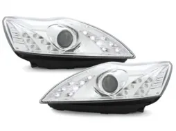 image-37-DAYLINE LED DRL Headlights suitable for Ford Focus MK2 Facelift (2008-2010) Chrome