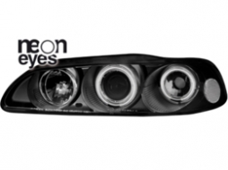 image-45-Headlights suitable for HONDA Civic 2/3D Coupe Hatchback (09.1991-08.1995) 2 Halo Rims Angel Eyes black