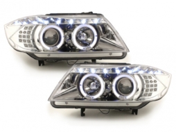 image-49-DAYLINE headlights suitable for BMW E90 05+_2 halo rims_drl optic_LED_chr