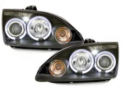 image-73-Headlights suitable for Ford Focus MK2 Prefacelift (09.2004-01.2008) Angel Eyes 2 Halo Rims Black