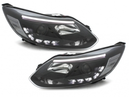 image-75-LED DRL Headlights suitable for Ford Focus MK3 (2011-2014) Black