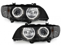image-4-Xenon Angel Eyes Headlights suitable for BMW X5 E53 (09.1999-10.2003) Black