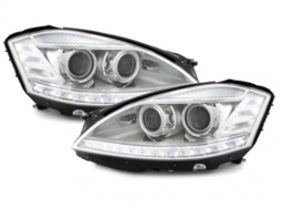 image-5-Headlights suitable for MERCEDES Benz W221 S class 05-09 HID XENON Chrome