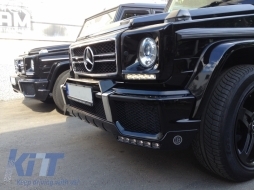 Предна Решетка , Подходящ за Mercedes G-Class W463 (1990-2012) G65 Дизайн Piano Black Хром Frame-image-6011042