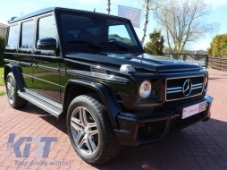 Предна Решетка , Подходящ за Mercedes G-Class W463 (1990-2012) G65 Дизайн Piano Black Хром Frame-image-6011045