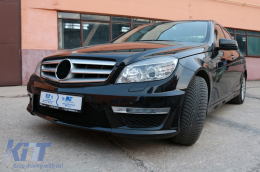 Предна Броня подходяща за Mercedes C-Class W204 S204 C204 (2007-2015) Facelift C63 Дизайн-image-6089734