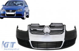 Предна Броня подходяща за VW Golf V 5 (2003-2007) Jetta (2005-2010) R32 Look Хром Grill-image-6099249
