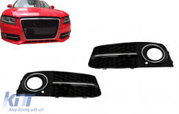 Капаци за Халогени Странични решетки подходящи за Audi A4 B8 8K (2007-2011) RS4 Черен Edition-image-6126523