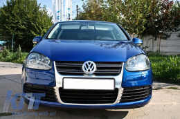 Предна Броня, подходяща за VW Golf V 5 (2003-2007) Jetta (2005-2010) R32 Изглед на Решетка с матов алуминий-image-6022084
