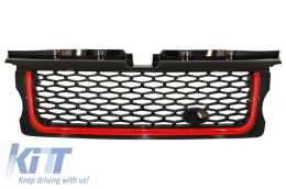 Централна решетка и Странични вентилационни отвори отвори, подходящи за Land Range Rover Спорт L320 (2005-2008) автобиография Look Черен Red Edition-image-6020583