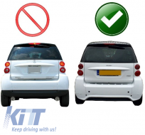 Задна въздушен дифузьор Апертура Спойлер Valance подходящ за Smart ForTwo 451 Facelift (2012-2015) B Дизайн-image-57154