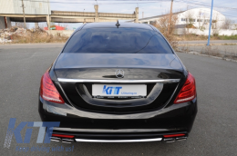 Комплект за тяло, подходящ за Mercedes S-Class W222 (2013-06.2017) Броня със Прагове и накрайници на ауспуха S63 Look LWB-image-6080748