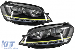 image-22-Headlights 3D LED DRL suitable for VW Golf 7 VII (2012-2017) Yellow R400 Look LED Turn Light