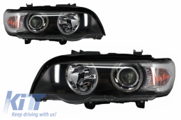 image-25-Angel Eyes Headlights suitable for BMW X5 E53 (1999-2003) Facelift Black Edition