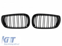 Централни решетки , подходящи за BMW 3 Series E46 Facelift (10.2001-2005) М дизайн с двойна лента Piano Black-image-6019620