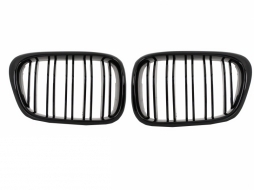 Централни решетки, подходящи за BMW E39 5 Series (1997-2003) М дизайн с двойна лента Piano Black-image-6022336