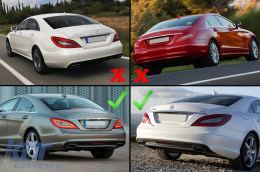 Пълен комплект за тяло с Накрайници за ауспух, подходящ за Mercedes CLS W218 C218 Sedan (2011-2017) CLS63 Дизайн-image-6070658