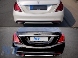 Накрайници за ауспух на въздушен дифузьор, подходящи за Mercedes S-Class W222 Спортна линия Package (2013-06.2017) S65 Дизайн-image-6017706