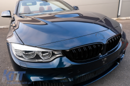 Централни решетки , подходящи за BMW Серия 4 F32 F33 F36 (2013-03.2019) М дизайн с двойна лента Piano Black-image-6074106
