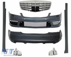 image-7-Пълен комплект за каросерия, подходящ за Mercedes S-Class W221 LWB (2005-2013) с Facelift Предна решетка и Накрайници за ауспух