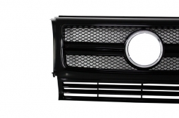 Предна Решетка , подходяща за Mercedes W463 G-Class (1990-2012) New G65 G63 Дизайн Piano Full Черен Edition-image-6020247