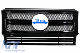 Предна Решетка , подходяща за Mercedes W463 G-Class (1990-2012) New G65 G63 Дизайн Piano Full Черен Edition-image-6046083