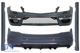 Боди комплект, подходящ за Mercedes C-Class W204 (2007-2015) Facelift C63 Дизайн с LED Фарове-image-5998027
