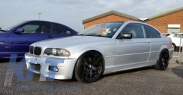 Предна Броня с Централни решетки двойна лента подходяща за BMW E46 (1998-2004) и фарове за мъгла M3 Look-image-5993637