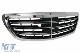 Предна Броня с Решетка подходяща за Mercedes S-Class W222 (2013-06.2017) S65 Дизайн-image-5994859