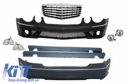 image-46-Body Kit + Central Grille suitable for MERCEDES-Benz E-Class W211 2002-2009 E63 A-Design