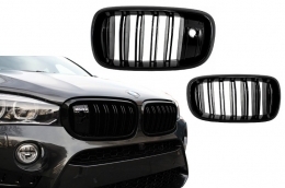 Централни решетки Решетки , подходящи за BMW X5 X6 F15 F16 (2014-up) X5M X6M Double Stripe Дизайн M-Package Спорт with Camera-image-6018072