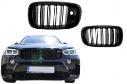 Централни решетки Решетки , подходящи за BMW X5 X6 F15 F16 (2014-up) X5M X6M Double Stripe Дизайн M-Package Спорт with Camera-image-6033435