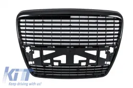 image-16-Предна Решетка без значки, подходяща за Audi A6 4F 4F2 Sedan Avant (2004-2011) Piano Black