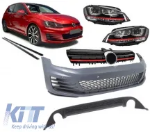 image-7-Complete Body Kit suitable for VW Golf 7 VII 2013-2016 GTI Look With Front Grille and Headlights LED DRL