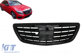 Предна Решетка подходяща за Mercedes S-Class W222 (2014-08.2020) S63 S65 Дизайн Piano Black-image-6097568