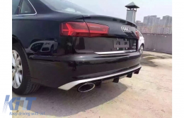 Дифузьор на Задна Броня и накрайници за ауспух, подходящи за Audi A6 4G Facelift (2015-2018) RS6 Дизайн-image-6126582