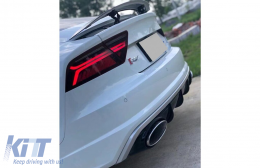Дифузьор на Задна Броня с накрайници за ауспух, подходящ за Audi A7 4G Facelift (2015-up) RS7 Дизайн само за S7 S-Line-image-6164917