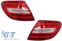 Пълен комплект за модернизиране на каросерията , Подходящ за Mercedes C-class W204 (2007-2012) Facelift C63 Дизайн с Ксенон Facelift Фарове и LED Задни светлини-image-6002771