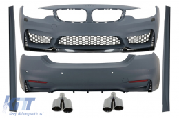 image-27-Пълен комплект за каросерия, подходящ за BMW 4 Series F32 F33 (2013-2019) M4 Дизайн Купе Кабрио с Накрайници за ауспух M-Power Черен