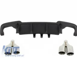 image-62-Double Outlet Air Diffuser suitable for BMW F10 5 Series (2011-2017) M-Performance Design with Exhaust Muffler Tips M-Power Chrome