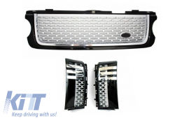 Цялостно преобразуване Автобиографичен дизайн Body Kit, подходящо за Land Range Rover Vogue L322 (2002-2009) Ретрофит до Facelift Черен Сребърен Решетка Edition 2010+-image-6045000
