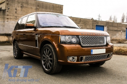 Цялостно преобразуване Автобиографичен дизайн Body Kit, подходящо за Land Range Rover Vogue L322 (2002-2009) Ретрофит до Facelift Черен Сребърен Решетка Edition 2010+-image-6045013