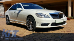 Пълна Предна Броня с Централна решетка, подходяща за Mercedes S-Class W221 (2005-2010) S63 S65 Дизайн и Прагове Къса версия-image-6053729